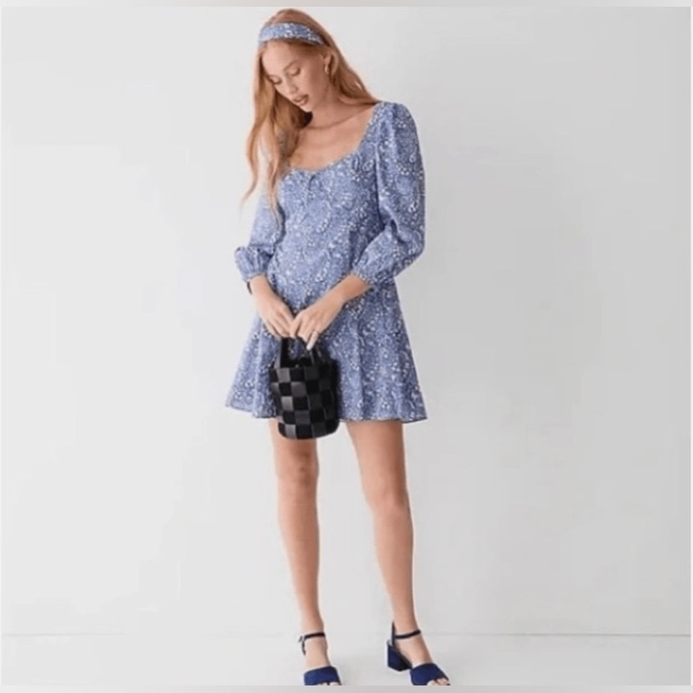 J. Crew Sweetheart long-sleeve mini dress in Liberty Bourton Bloom fabric Size 0